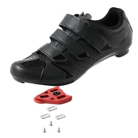 Mens Peloton Shoes with Look Delta Cleat - Compatible with Shimano SPD Clips - Spin Indoor Outdoor Road Racing Bike Shoes - All Black 11.5