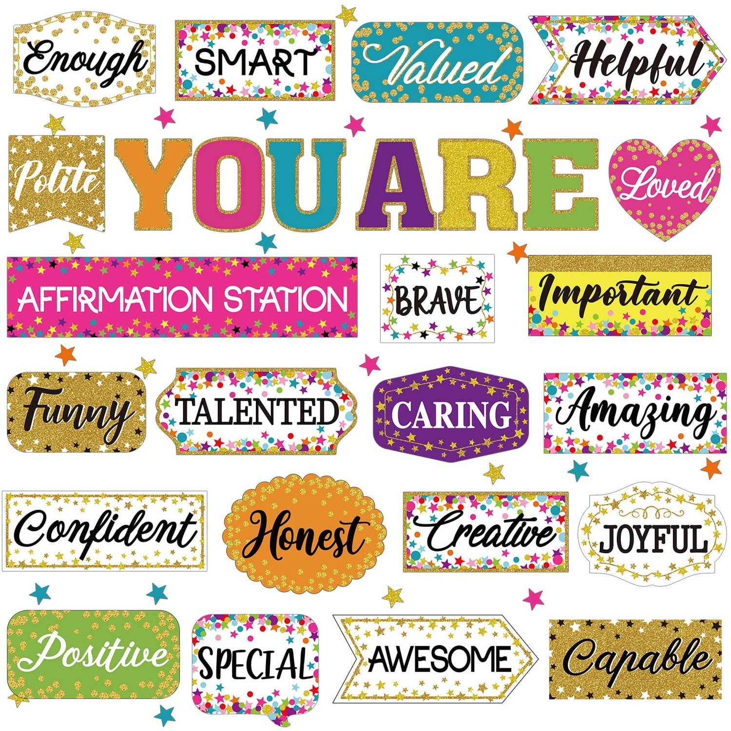 Pasimy 49 Pieces Motivational Classroom Bulletin Board Set Colorful ...