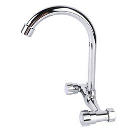 Wall Mount Kitchen Stainless Steel Smooth Surface 2 Handles Faucet Kitchen Faucet for Home