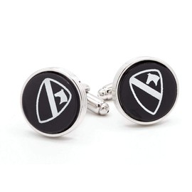 JJ Weston Cufflinks with Onyx Engraved with The 1st Cavalry Division Insignia. Made in The USA