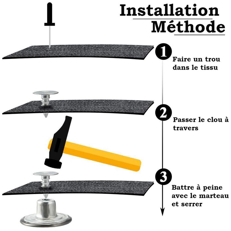 Gasea 80 Sets 8 Styles 17mm Jeans Buttons Tack Buttons