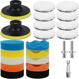 VIBINHO Pack of 23 80 mm Polishing Sponges Pads, Polishing Attachment Cordless Screwdriver, Polishing Set for Car Polishing Machine for Polishing, Grinding, Waxing