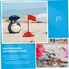 SUPVOX 50Sets Plastic Red Flag Model for DIY Miniature Scene