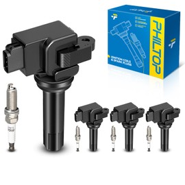 PHILTOP Set of 4 Ignition Coil Pack and Iridium Spark Plugs Fits for 2011-2012 Forester Naturally Aspirated,2012 Impreza 2.0L