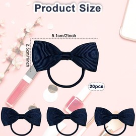 Bliceon 20 Pcs navy blue Hair Accessories Set - Girls' Bobbles, Bows, School Bands, Green Ribbon Headbands, Clips, Elastic Hairbands, and Braids - for Kids and Women