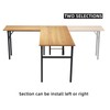 DlandHome Reversible L-Shaped Desk Large Corner Desk Folding Table Computer