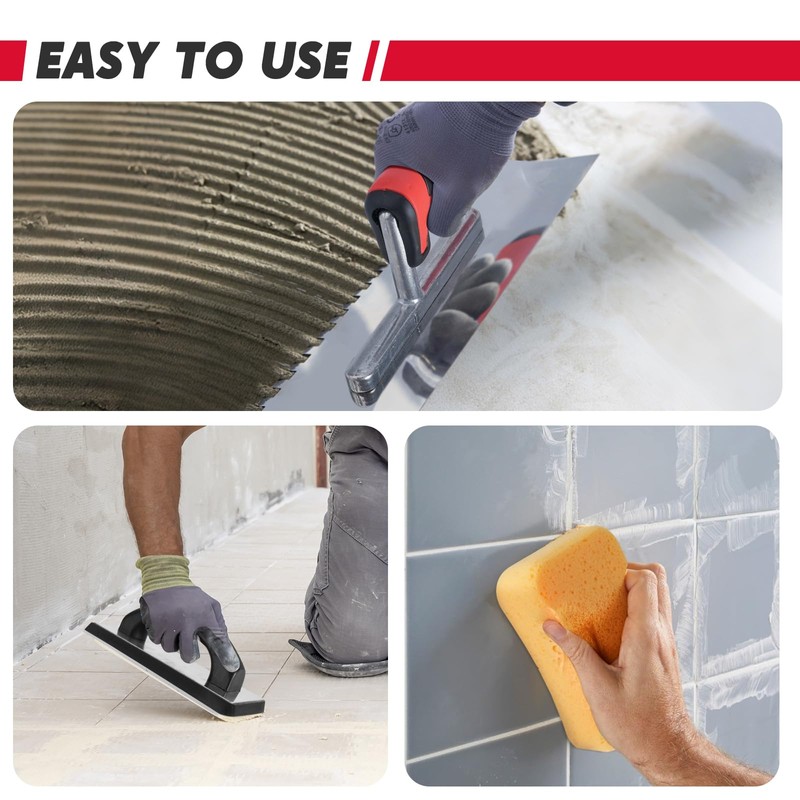 AuntyFey 6Pcs Tile Tools Set, Tile Trowel Concrete Tool, Notched