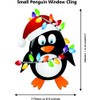 Christmas Penguin High Quality Double-Sided Window Cling with 20 Snowflakes