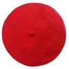Teogneot Damen Baskenmützen, Breiter Damen Baskenmütze, Damenmütze, Wollmütze（Rot）