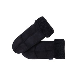 Nordvek Ladies 100% Genuine Sheepskin Mittens With Turn Back Cuff # 308-100 - Black