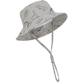 YMYDYFC Baby Sun Hat Toddler Summer UPF 50+ Sun Protection Baby Boy Hats Beach Hats Dinosaur Bucket for Baby Girl Adjustable Kid Cap 2-4 Years Gray