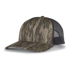 Pacific Headwear Standard Camo Snapback Trucker Cap, Bottomland/Light Charcoal