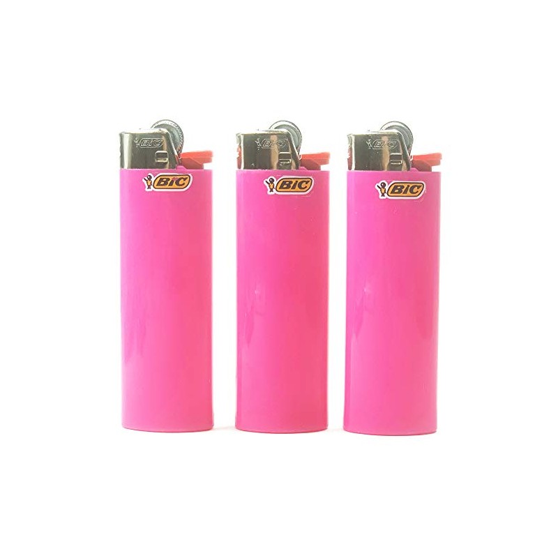 3 Pink Bic Lighters Regular Size