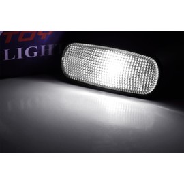 iJDMTOY Clear Lens All Xenon White LED Trunk Bed Marker Lights Set Compatible with Dodge 2003-09 RAM 2500HD 3500HD Dually Truck Double Wheel Side Fenders, Powered by Total 20 LED