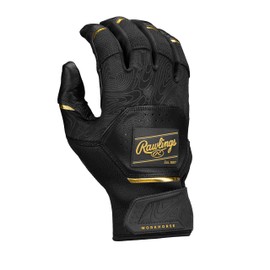 Rawlings | Adult Workhorse Baseball Batting Gloves | Black/Gold | LRG
