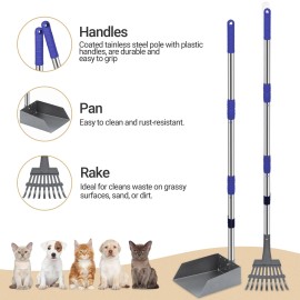 Heeyoo Dog Pooper Scooper, Dog Poop Tray and Rake Set, Pet Waste Removal Scoop