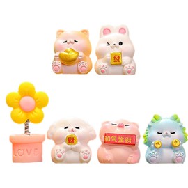 Cartoon Figurines Bulk - Desktop Display Screen Collection Playset Miniature Figurines | Compact Miniature Landscape Animals Cartoon Toys Collectible for Home Living Room