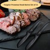 targzier Steak Knives Set of 12, Premium Steak Knives,Black Serrated
