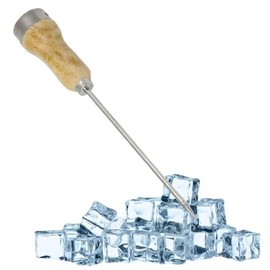 Rocky Mountain Goods Ice Pick Tool with Wooden Handle - Sharp Stainless Steel Blade for Breaking Ice, Chipping, Ice Cubes,Bartenders, Freezer and Ice Bags - 6” Blade with Sharp Strong Point
