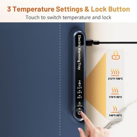 Food Warming Mat, Full Surface Heating Silicone Electric Warming Tray with 3 Level Temperature Settings, Auto Shut-Off, Foldable Roll Up Food Warmer for Parties Buffets, Gatherings