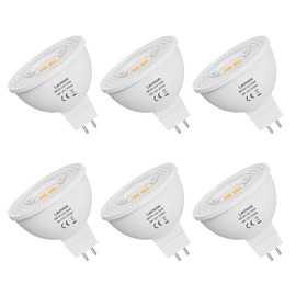 MR16 LED Bulb 5W, 35W to 50W Halogen Equivalent, 12V Low Voltage Spotlights with Long Lifespan for Landscape, Accent, Recessed, Track Lights, GU5.3 Bi Pin Base, 2700K Warm White, 6 Pack