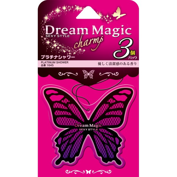 Carall 1645 Dream Magic Charm Air Freshener, Pack of 3, Platinum Shower, 0.3 oz (9 g) x 3 Packs