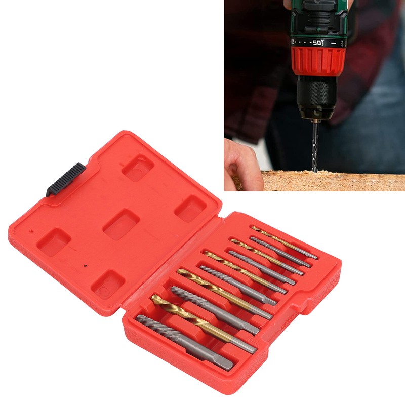 10PCS Screw Extractor Set Heavy Duty Bolt Extractor Set Left