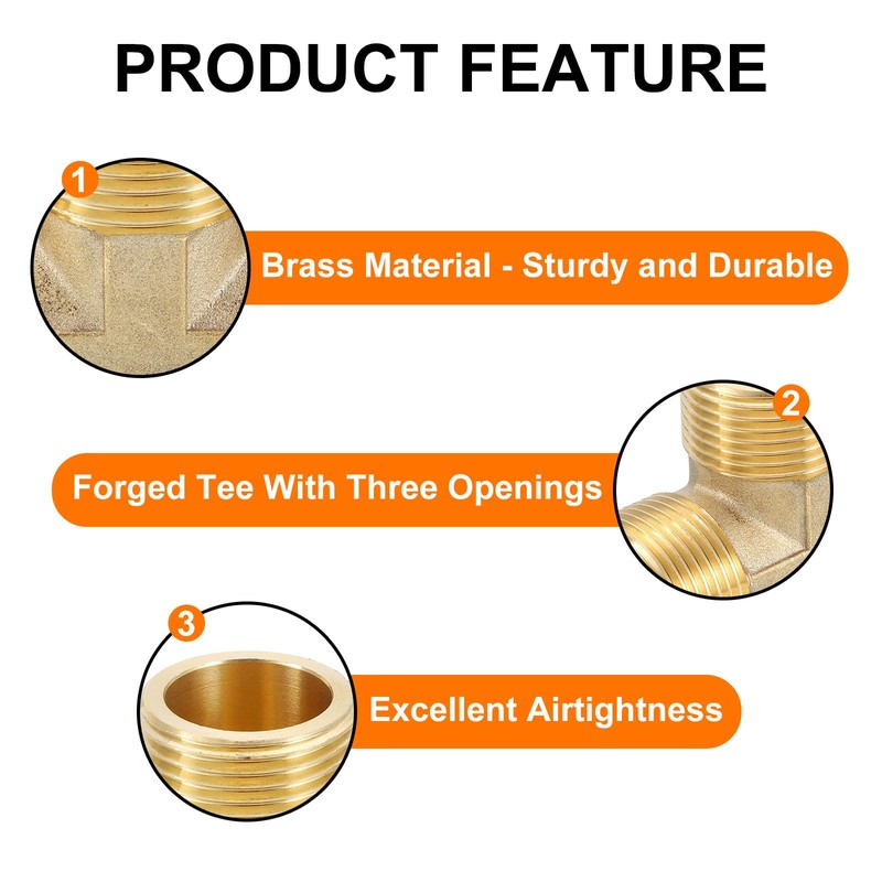 uxcell Brass Tee Swivel Pipe Fitting, G3/4" (Female x Male