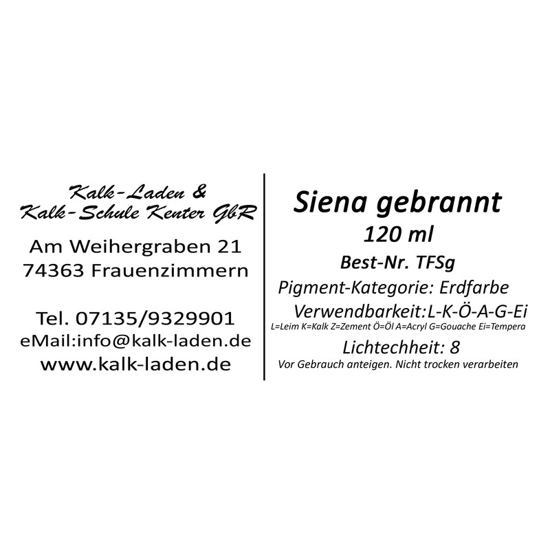 Colour Pigment Siena Burnt 120 ml in a Cup, Earth