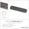 Cast Iron CLOAK ROOM sign - 150mm x 45mm c/w