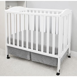 American Baby Company Heavenly Soft Minky Dot - Juego de cama de 3 piezas, mini/portátil, color gris, para niños y niñas