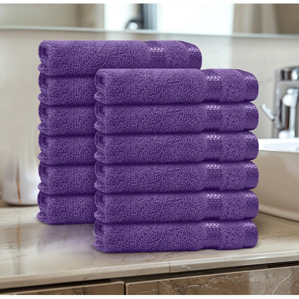 Casabella 12 Pack Flannel Face Cloth - 100% Cotton Face