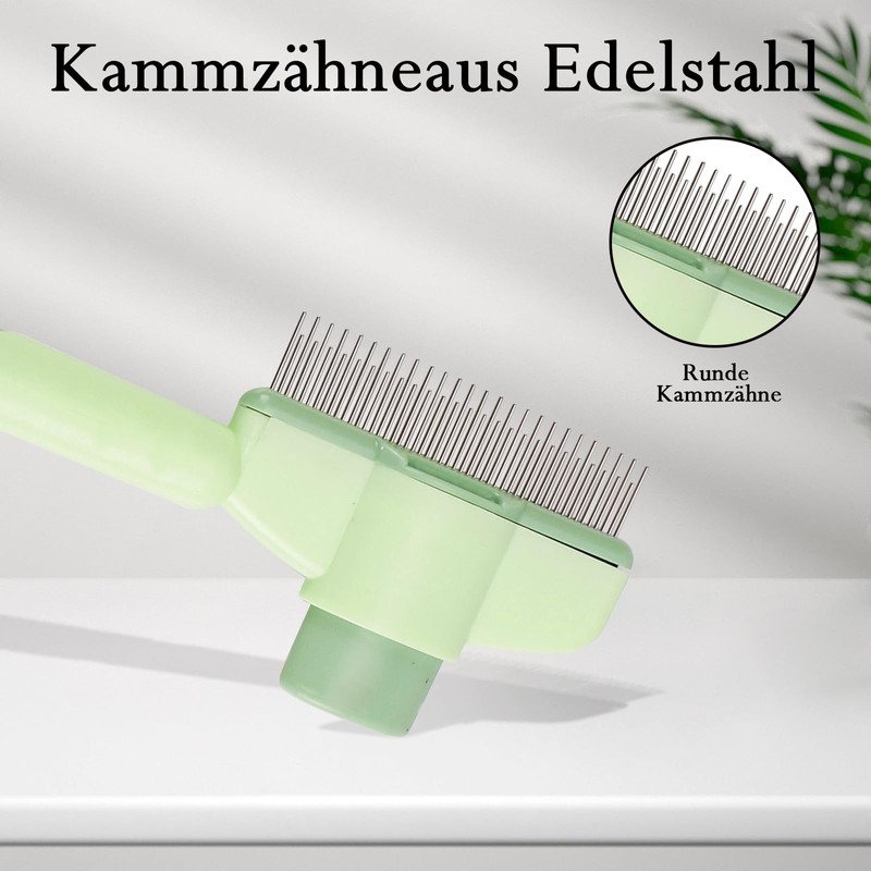 Katomi Cat Comb Green - Grooming Comb for Cats, Fur