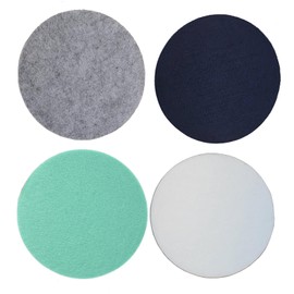 Mokoboho 4 Inch Round Felt and Cork Coasters (White, Light Aqua, Light Gray, Navy)