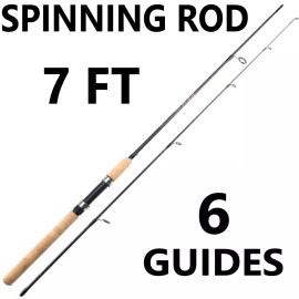 PECHE Fishing Spinning Rod Carbon Fiber Portable Medium Fast Lightweight 6f 7f 8f 9f - 7FT