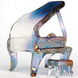 Piano Baby Grand Figurine of Hand Blown Glass