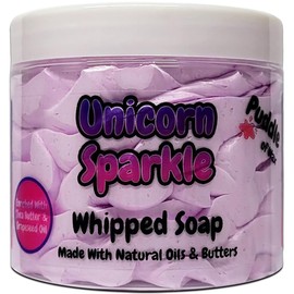 Whipped Soap Body Wash - 150g - Natural Oils and Butters - Various Scents - Vegan Friendly - Puddle of Wax - Made in the UK (Unicorn Sparkle)