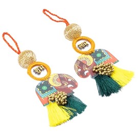 Elephant Design Diwali Subh Labh Wall Hangings Indian Traditional Home Office Temple Festival Décor Shubh Labh Hanging for Diwali Indian Puja Wedding & Festival Office Decoration Home Decor Gift