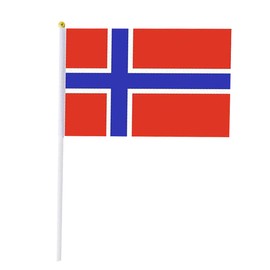 Norway Flag Norwegian Flag, Small Mini Handheld Norway Flags on Stick, Ideal for Party Parades Sports Events Patriotic Festival Decorations