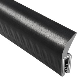 Trim-Lok DDA1501-25 EPDM Dual Durometer Rubber/Metal Carrier Flap Seal, Fits Edge 0.040" - 0.100", 0.523" Flap Length