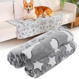 Amexo Pack of 3 Dog Blanket Cat Blankets Washable Soft Warm Pet Blankets Fluffy Dog Blanket Sofa Cuddly Blanket Fleece Pet Blankets for Dogs Cats