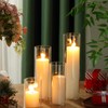 Shihanee Set of 8 Ivory Pillar Candles and Glass Cylinder