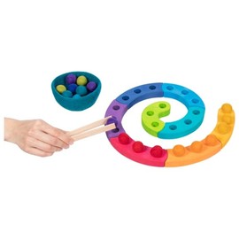 goki 58354 - Colour Sorting Game and Advent Spiral - Made of High-Quality Wood and Wool Felt - goki Evolution - Montessori Toy - Made in Europe