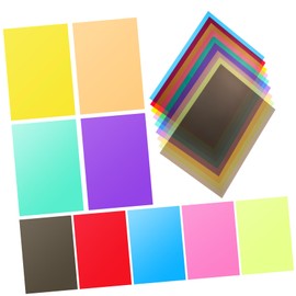 Operitacx 9Pcs Transparent Color Gel Light Filters Set Assorted Colored Flash Gels for Photography Stage and Video Lighting for LED Strobe Party and Art Projects