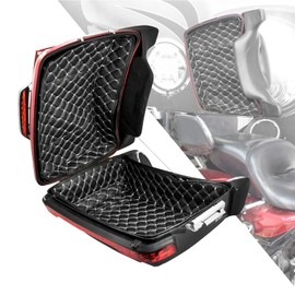 HDBUBALUS King Tour Pack Liners White Thread Stitching Touring Pak Inserts Fit for Harley Touring Electra Road King Street Glide Ultra Limited 2014-2024 (Floral pattern)