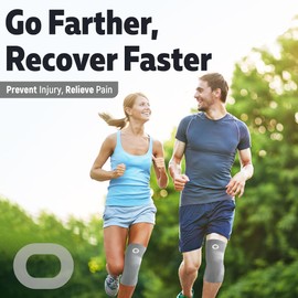 Crucial Compression Knee Sleeve (1 Pair) - Best Knee Braces for Knee Pain for Men & Women - Non-Slip Knee Support for Running, Weightlifting, Basketball, Gym, Workout, Sports