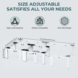 Matalde Adjustable Washer Dryer Pedestal-Washer & Dryer Stand, Heavy Duty Washer Pedestal & Washing Machine Stand, 42.52-66.93in L, 21.23-33.46in W, 11.81in H, White, for washers, dryers