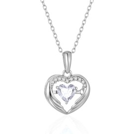 JUNORI Heart Necklaces for Women 925 Sterling Silver Necklace 18K Gold Plated 18 plus 2 inch Chain Birthday Anniversary Wedding Gifts Fashion Jewelry for Her