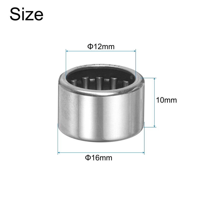 sourcing map 2 Pcs HK1210 Needle Roller Bearings Open End,