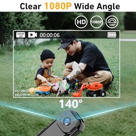 Aimery 1080P Thumb Action Camera, 128G Sports Camera with Audio and Video Recording, Tiny Size, Wearable Cam with Magnetic & 360 Clip,Hands Free POV Recording Worn Cam for Travel, Cycling, Pet Walking